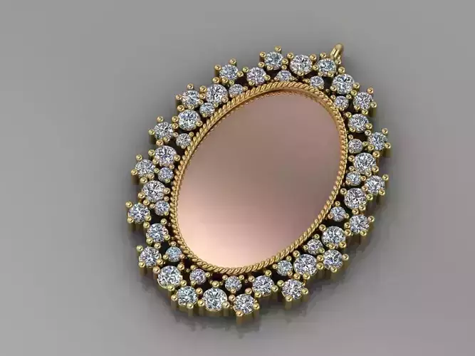 GC GOLD H001 - Diamond NECKLACE 3D model