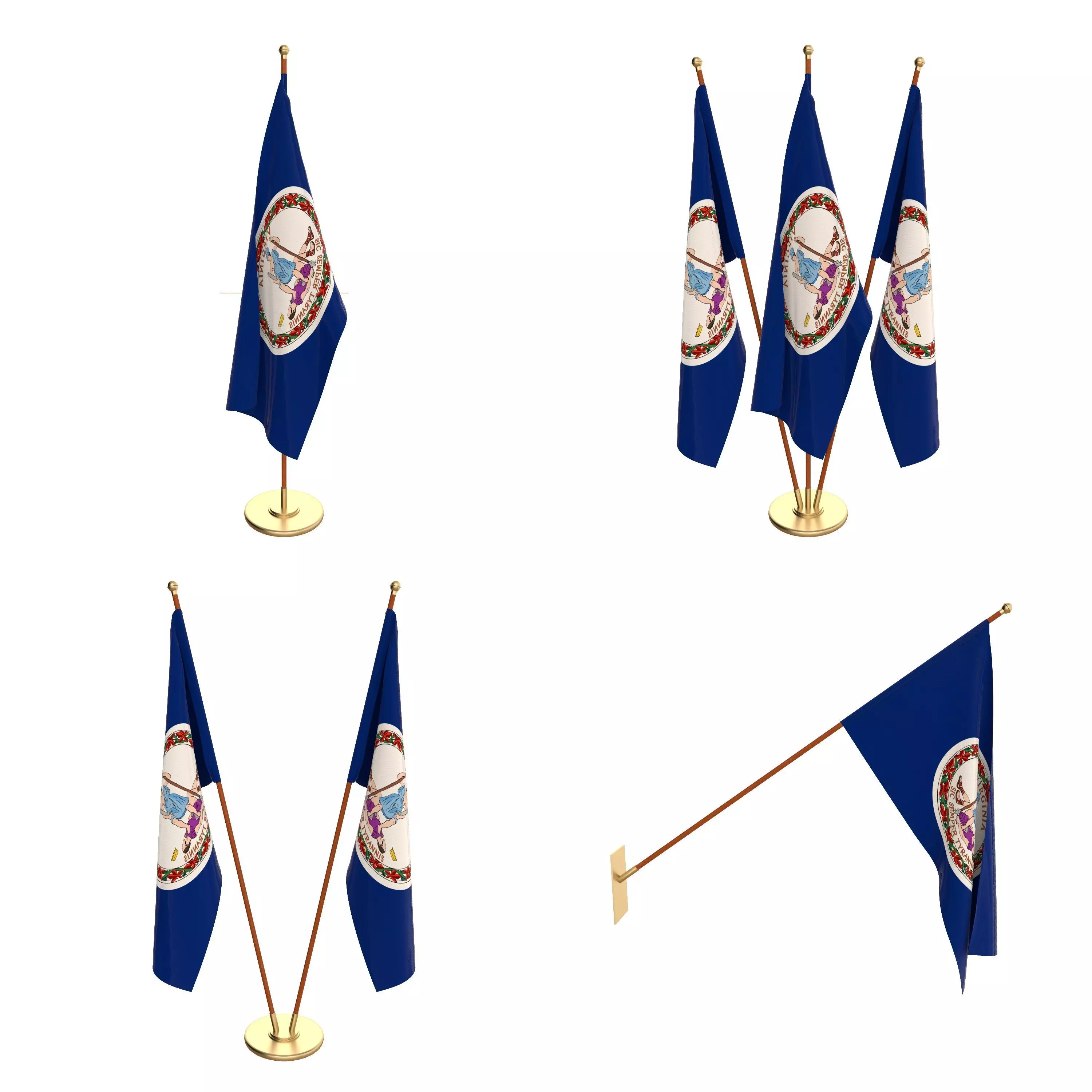 Virginia Flag Pack 3D model_0
