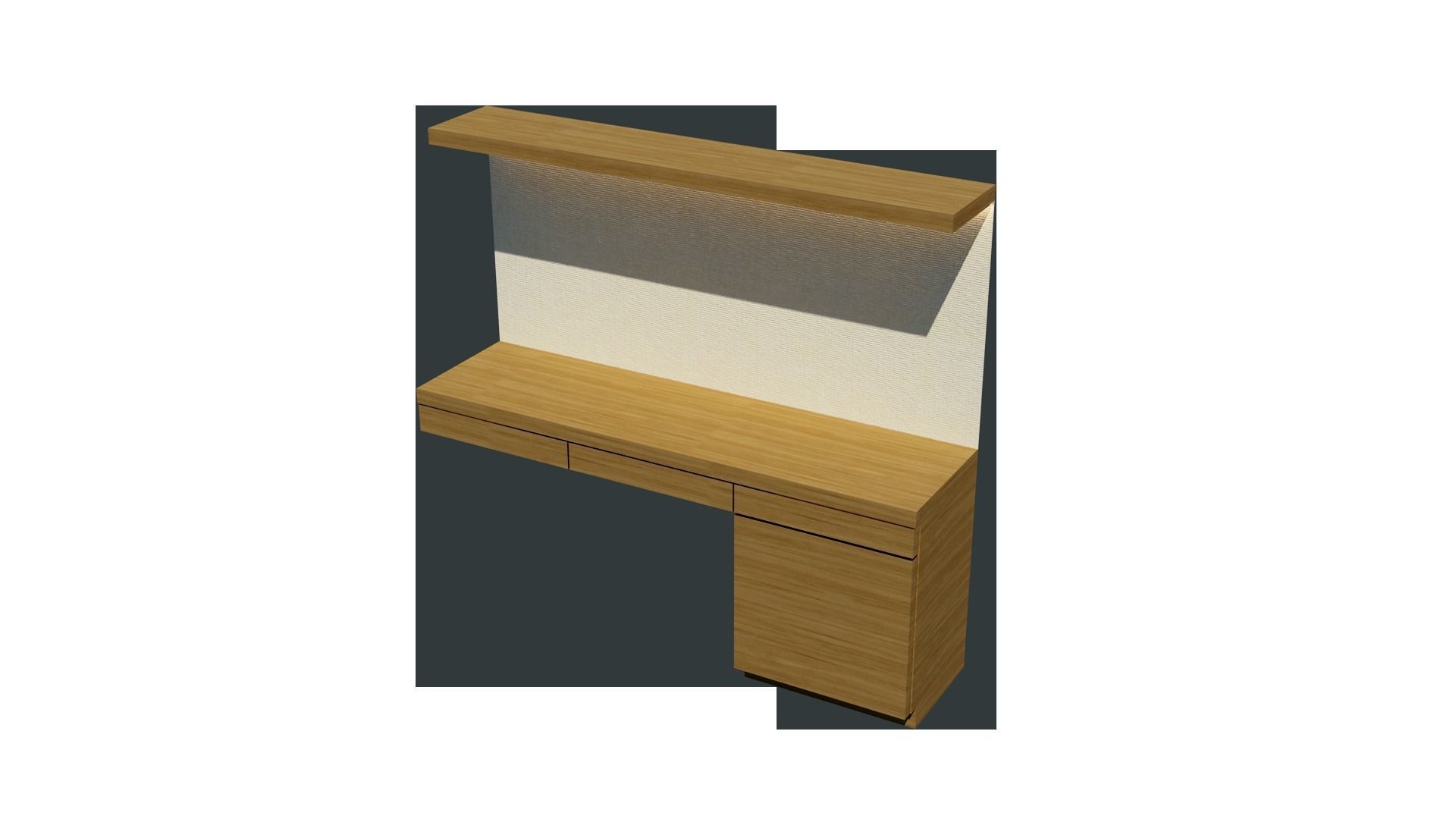 Study table 001 Free low-poly 3D model_9