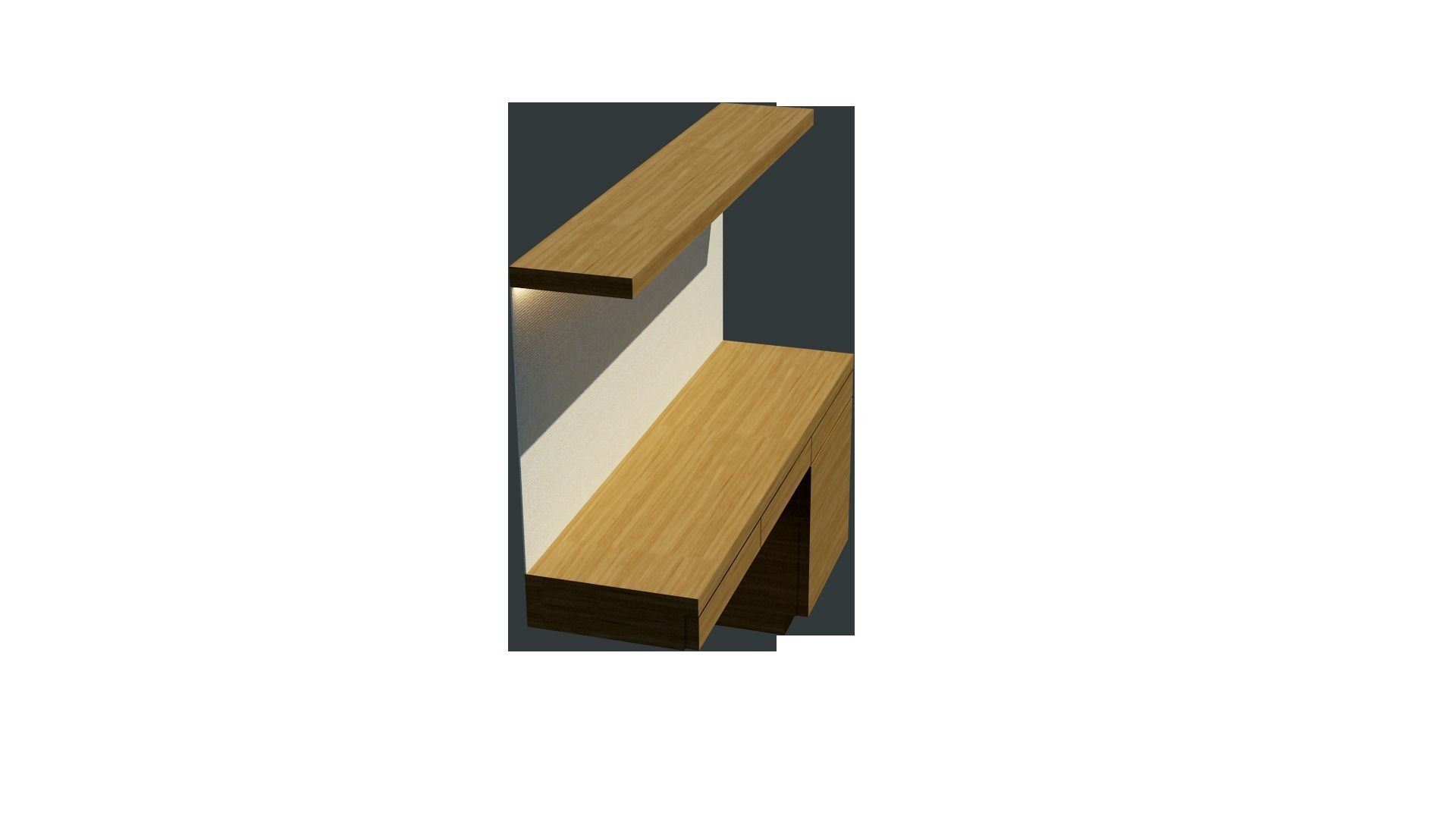 Study table 001 Free low-poly 3D model_5