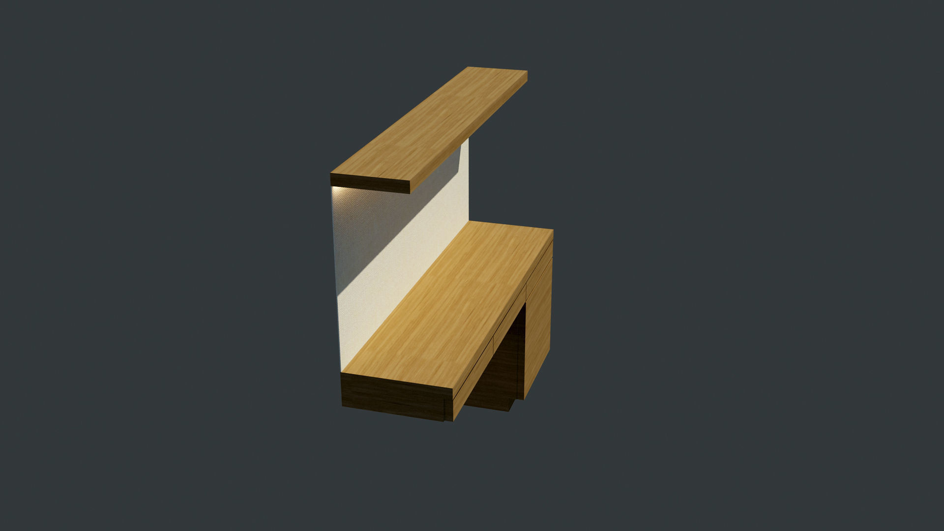 Study table 001 Free low-poly 3D model_4