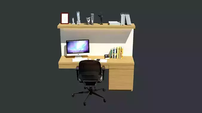 Study table 001 Free low-poly 3D model