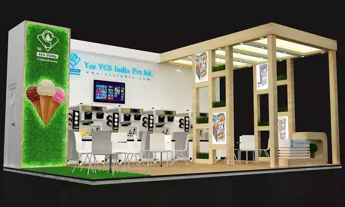 8x5 3 side open exhibition stand