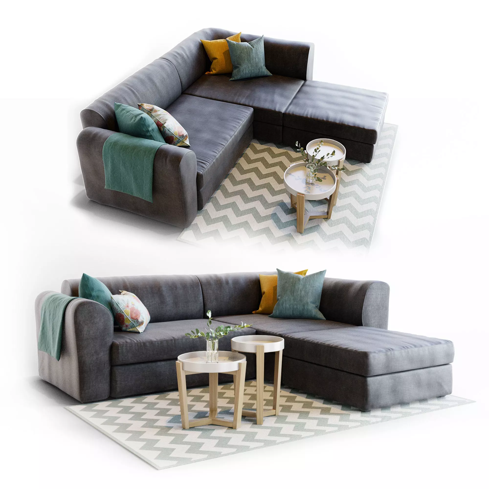 Sofa Livingroom Set 3D model_0