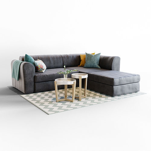 Sofa Livingroom Set 3D model 2