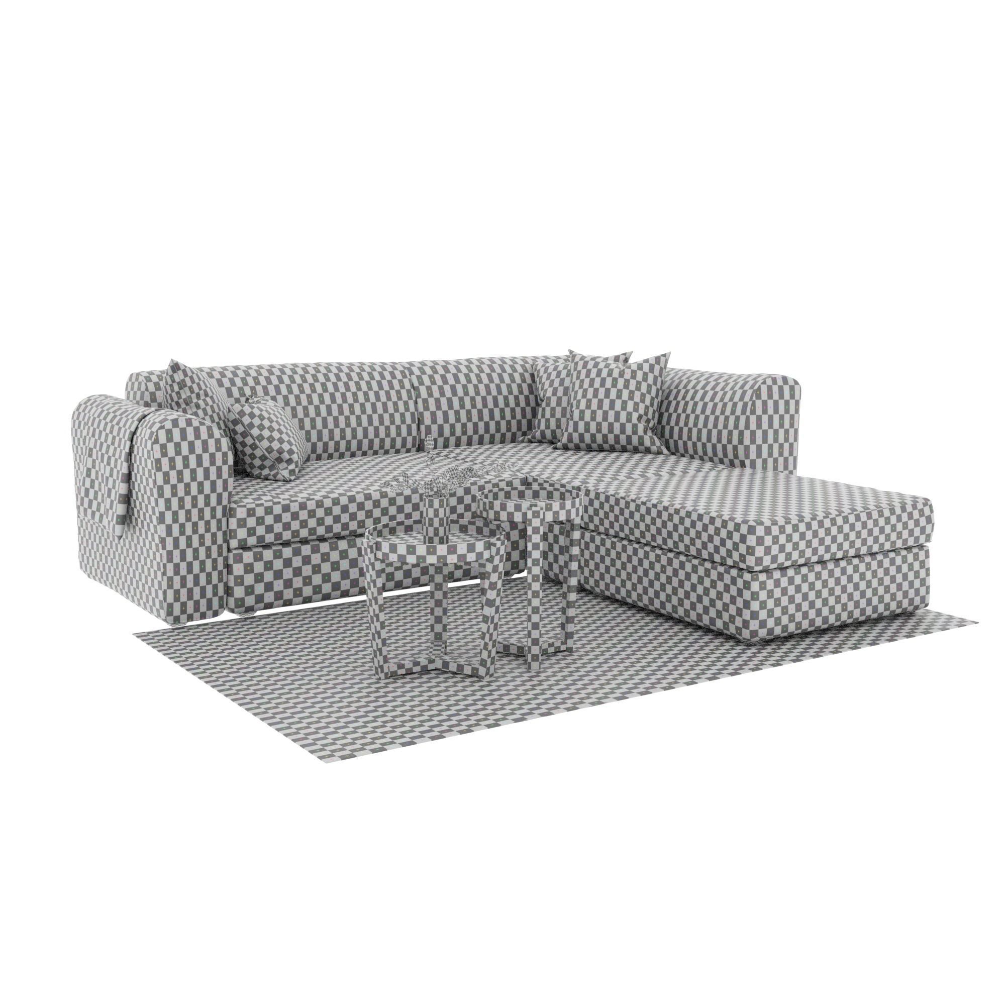 Sofa Livingroom Set 3D model_7