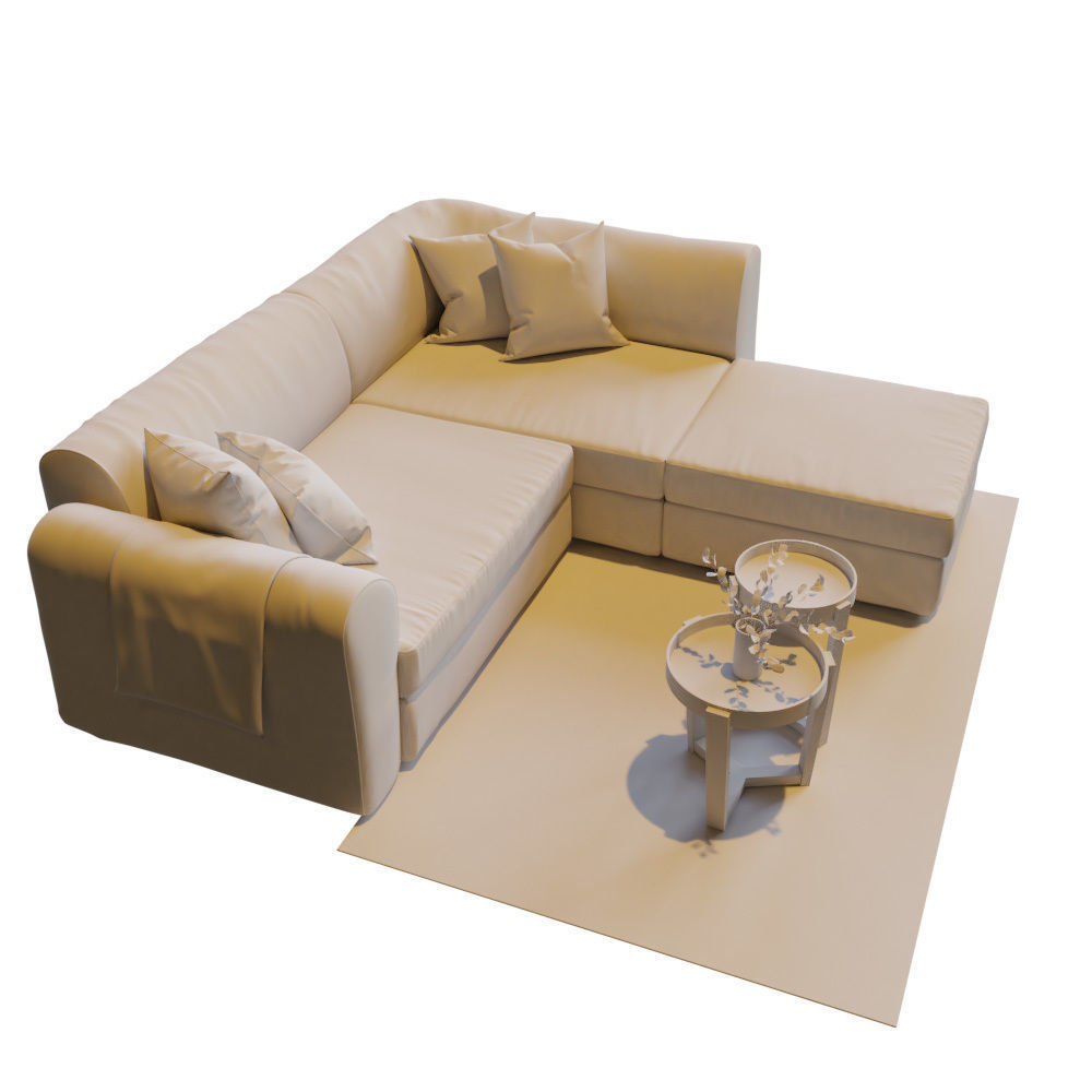 Sofa Livingroom Set 3D model_12
