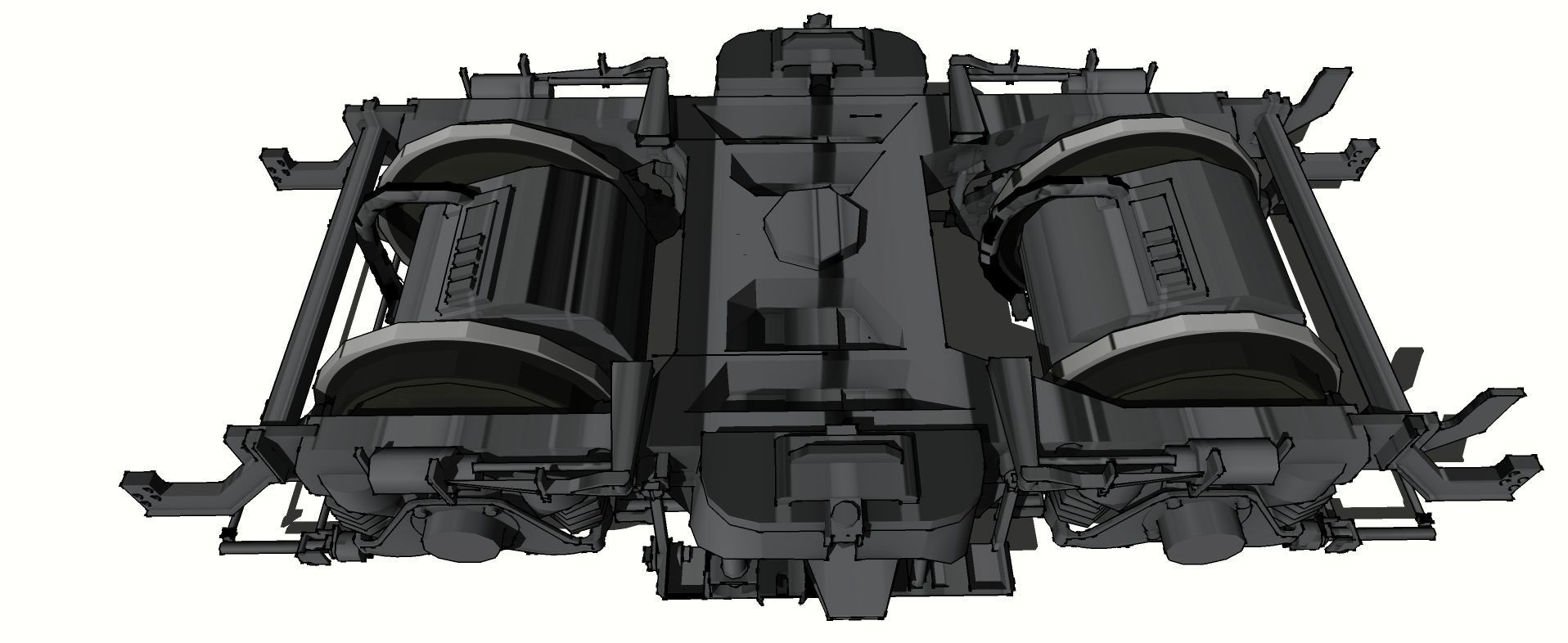 Japanese Train Bogey old model 3D model_6