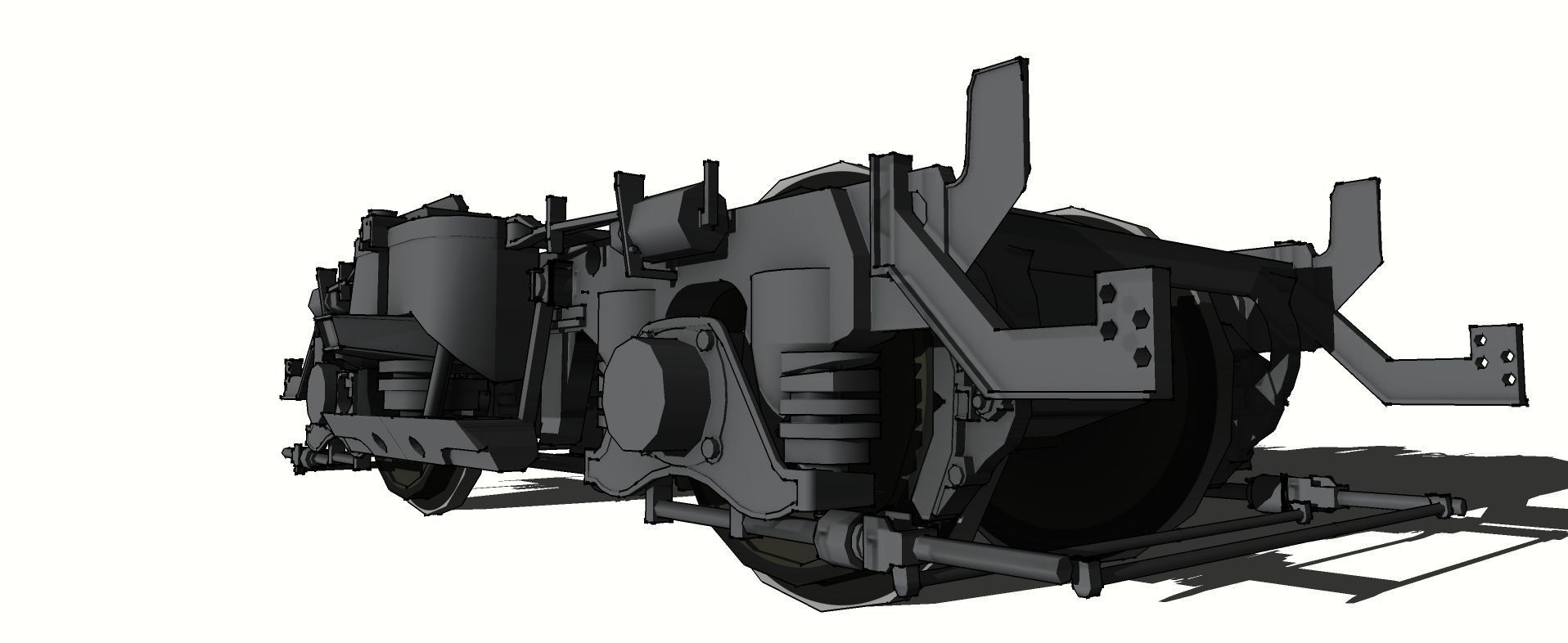 Japanese Train Bogey old model 3D model_5