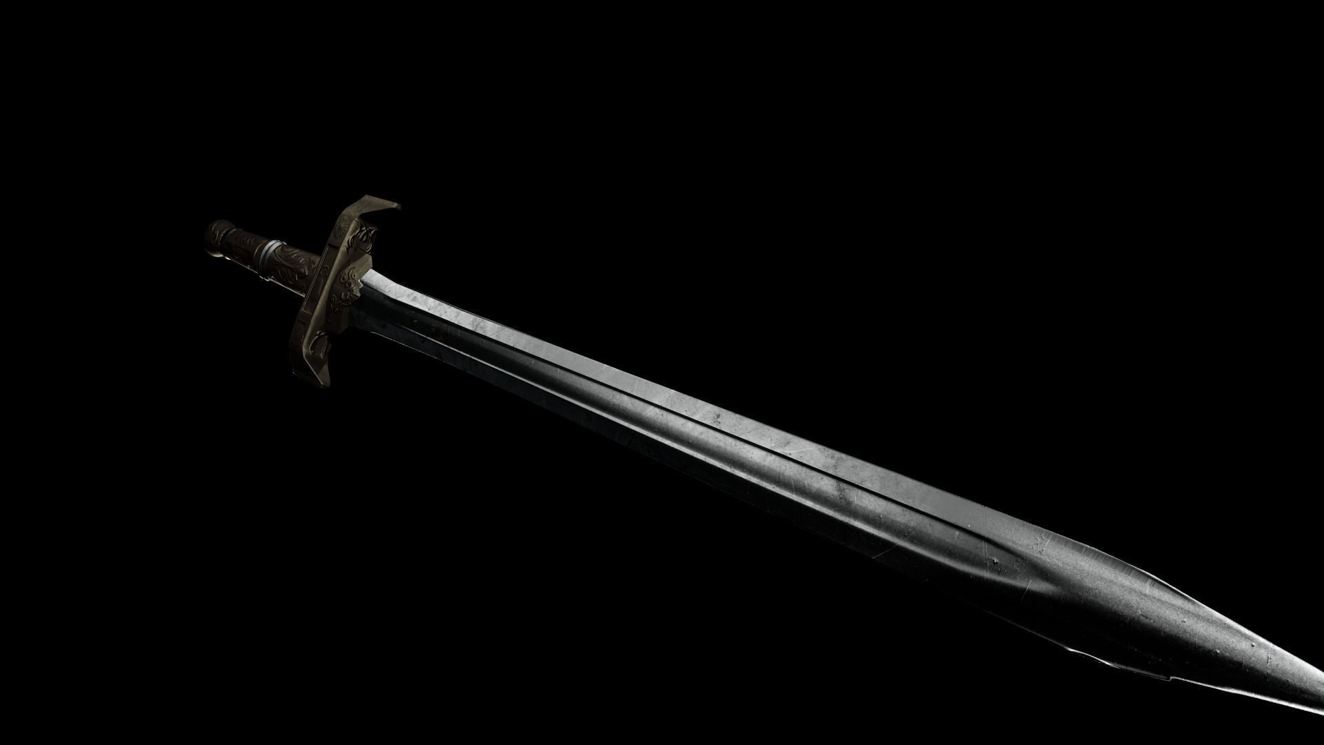 Sword elder scrolls - Low-poly 3D model_3