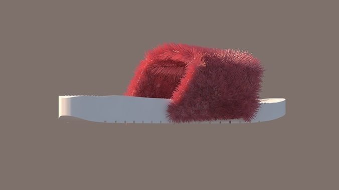 Slippers furry slipper Free 3D model
