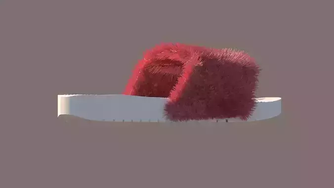 Slippers furry slipper Free 3D model