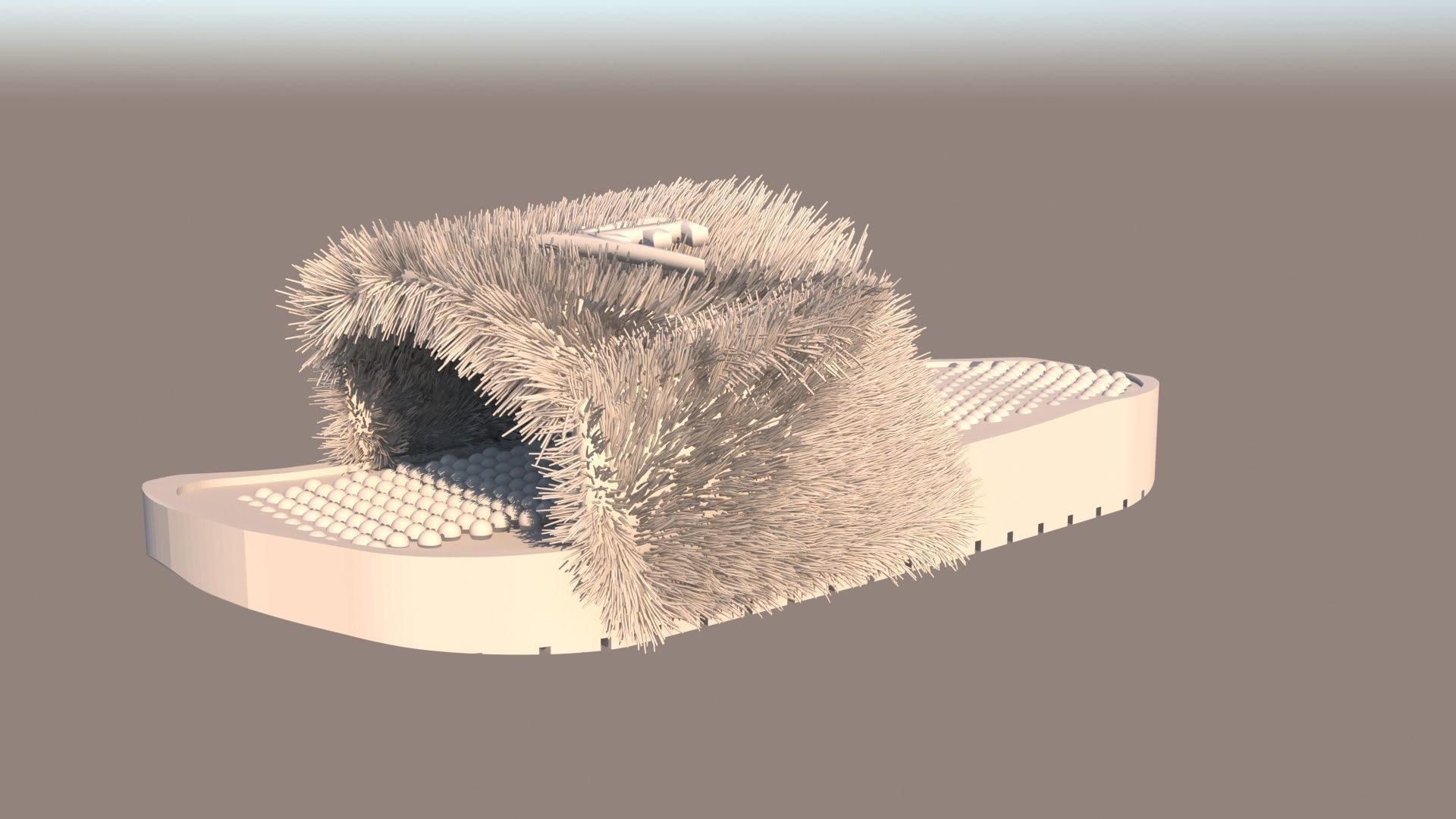 Slippers furry slipper Free 3D model_3