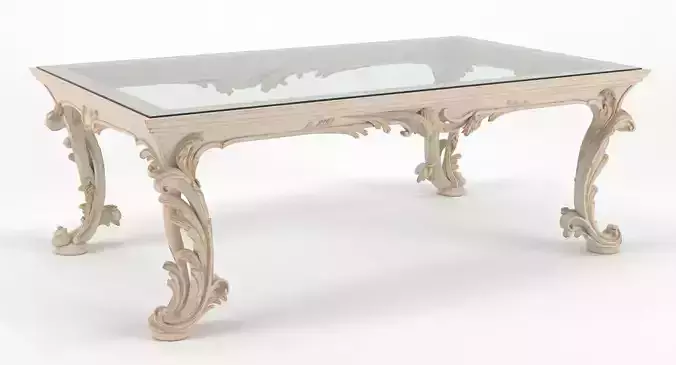 Classic Coffee Table Chelini Art 1064 - Ivory