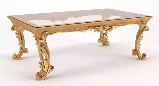 Luxury Coffee Table Chelini Art 1064 - Gold