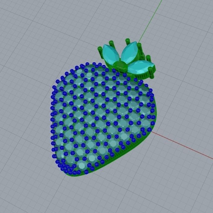 Women Pendant Strawberry 3dm stl vintage 3D print model_22