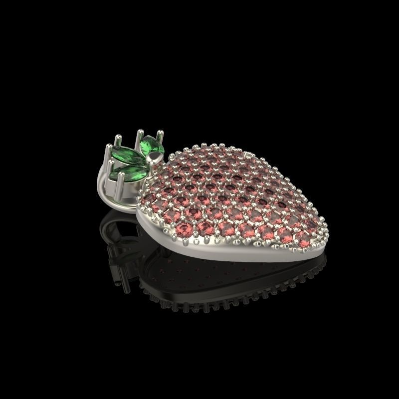 Women Pendant Strawberry 3dm stl vintage 3D print model_2