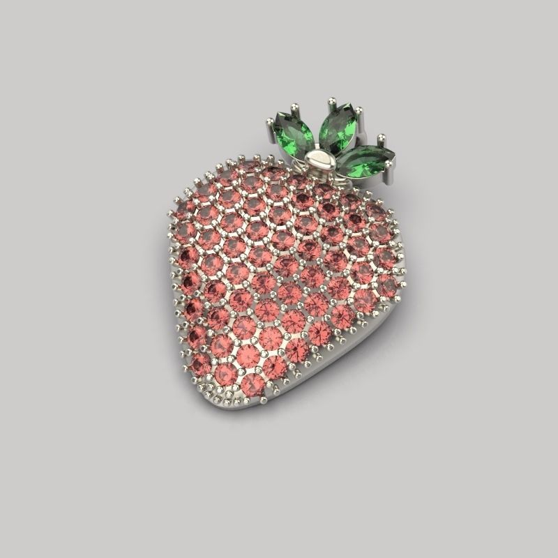 Women Pendant Strawberry 3dm stl vintage 3D print model_11