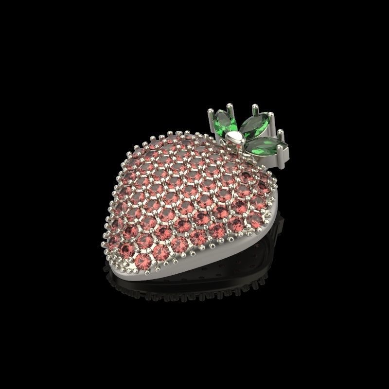 Women Pendant Strawberry 3dm stl vintage 3D print model_4
