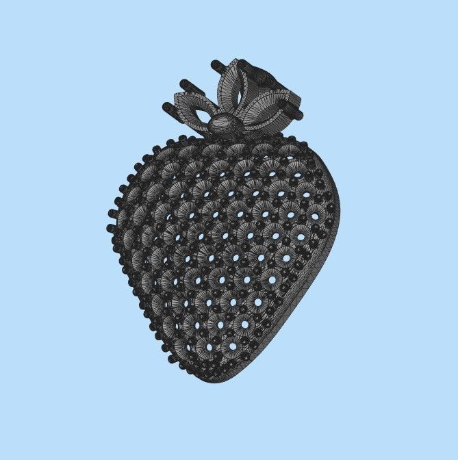 Women Pendant Strawberry 3dm stl vintage 3D print model_24