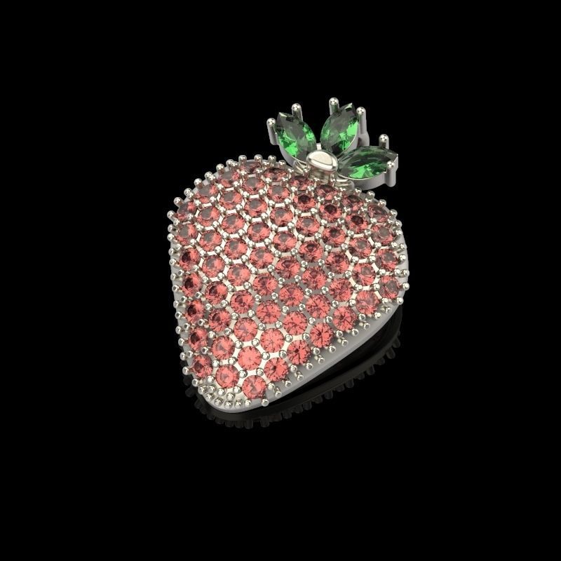 Women Pendant Strawberry 3dm stl vintage 3D print model_10