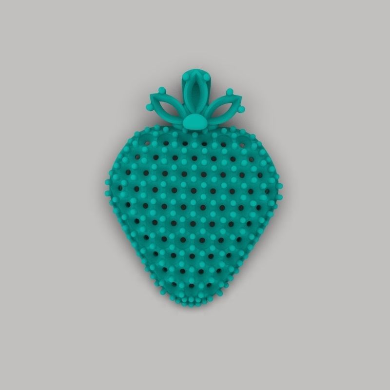 Women Pendant Strawberry 3dm stl vintage 3D print model_13