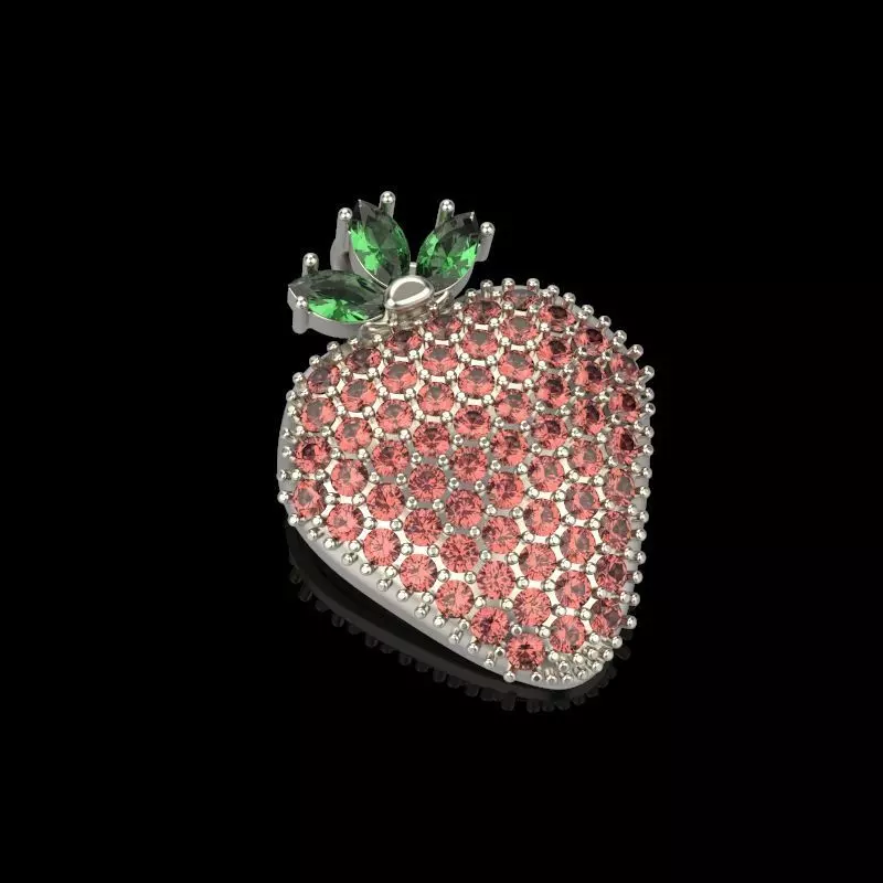 Women Pendant Strawberry 3dm stl vintage 3D print model_0