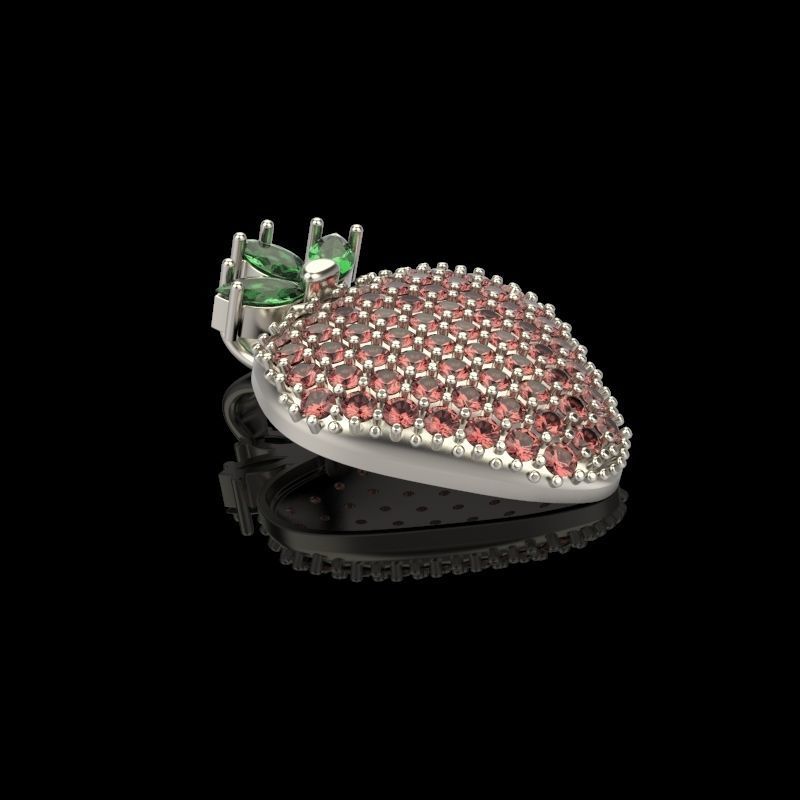Women Pendant Strawberry 3dm stl vintage 3D print model_9