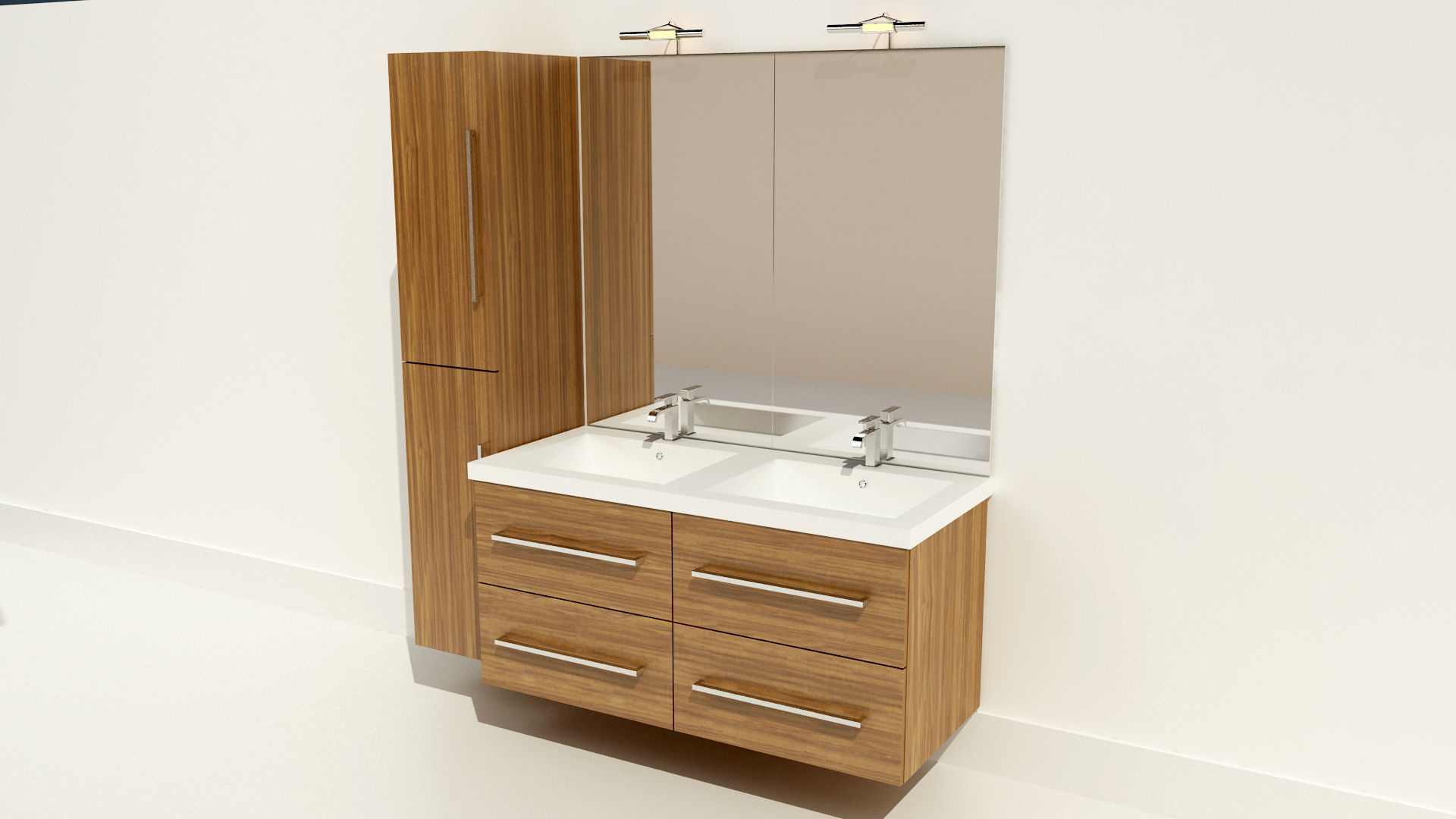 Wash basin with vanity unit Free low-poly 3D model_2