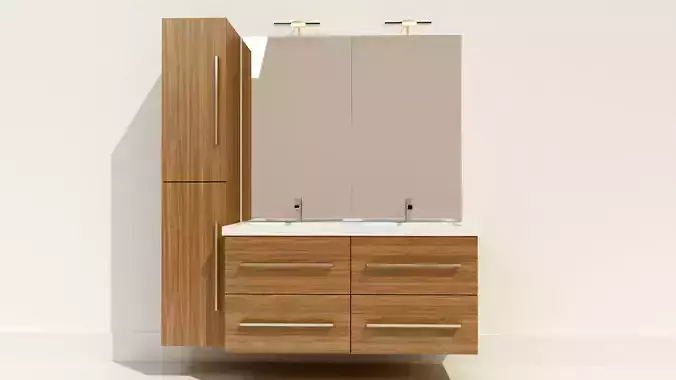 Wash basin with vanity unit