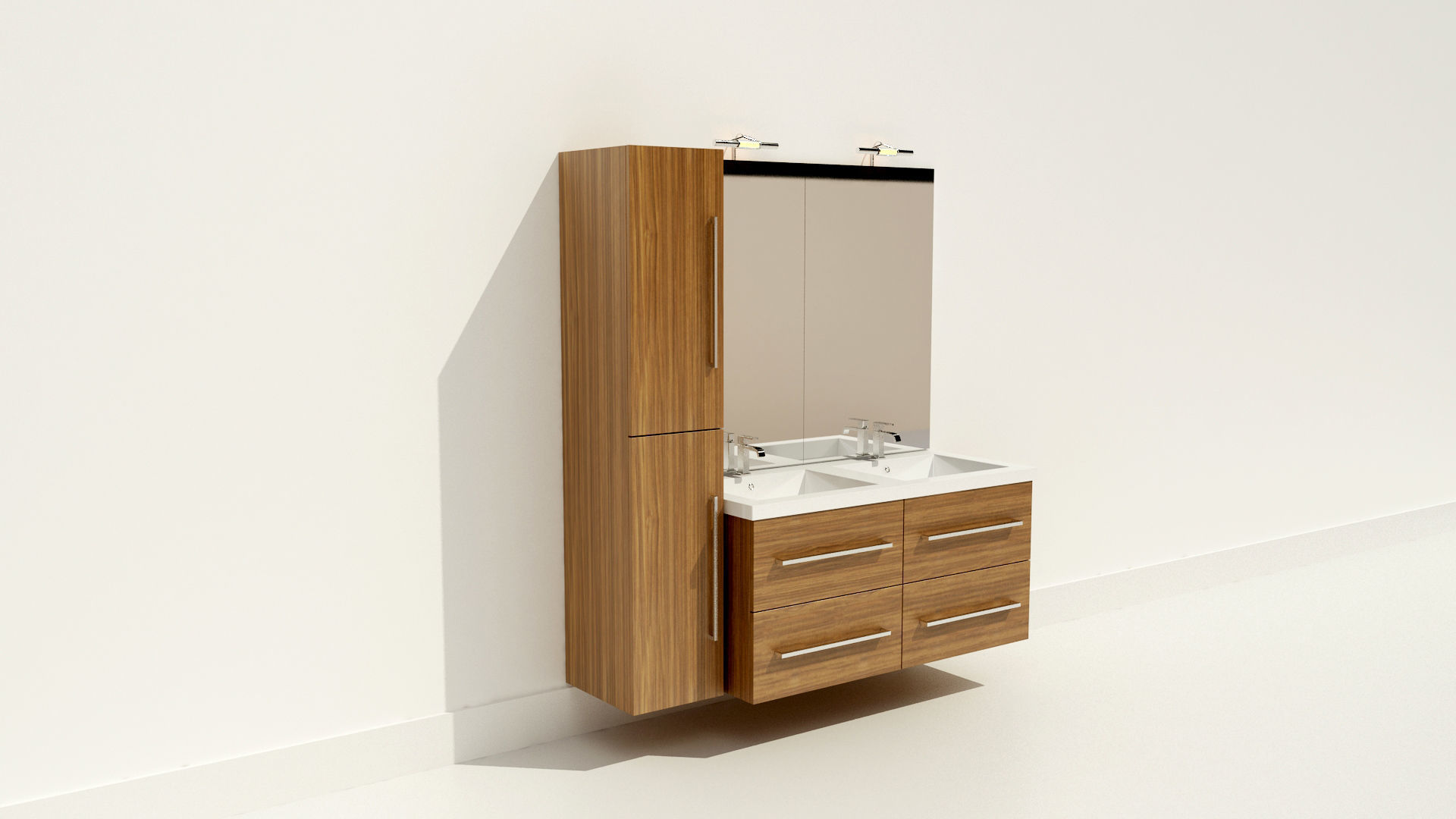 Wash basin with vanity unit Free low-poly 3D model_4