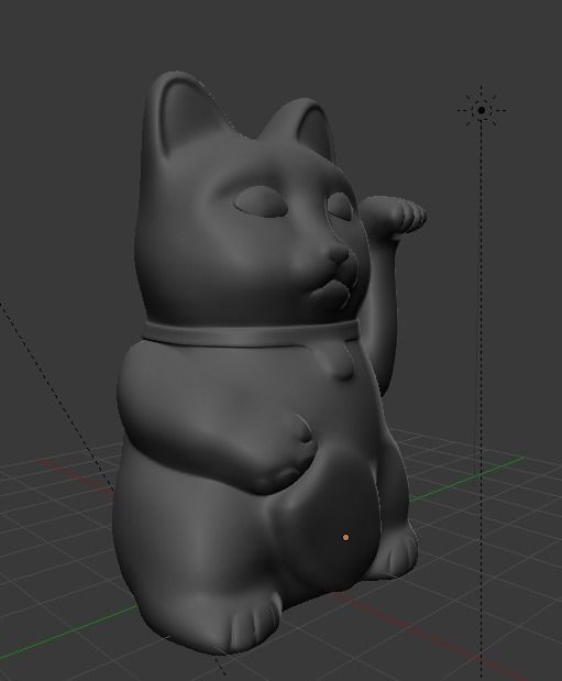 Maneki Neko - Chinese Paw Swinging Lucky Cat 3D model_2