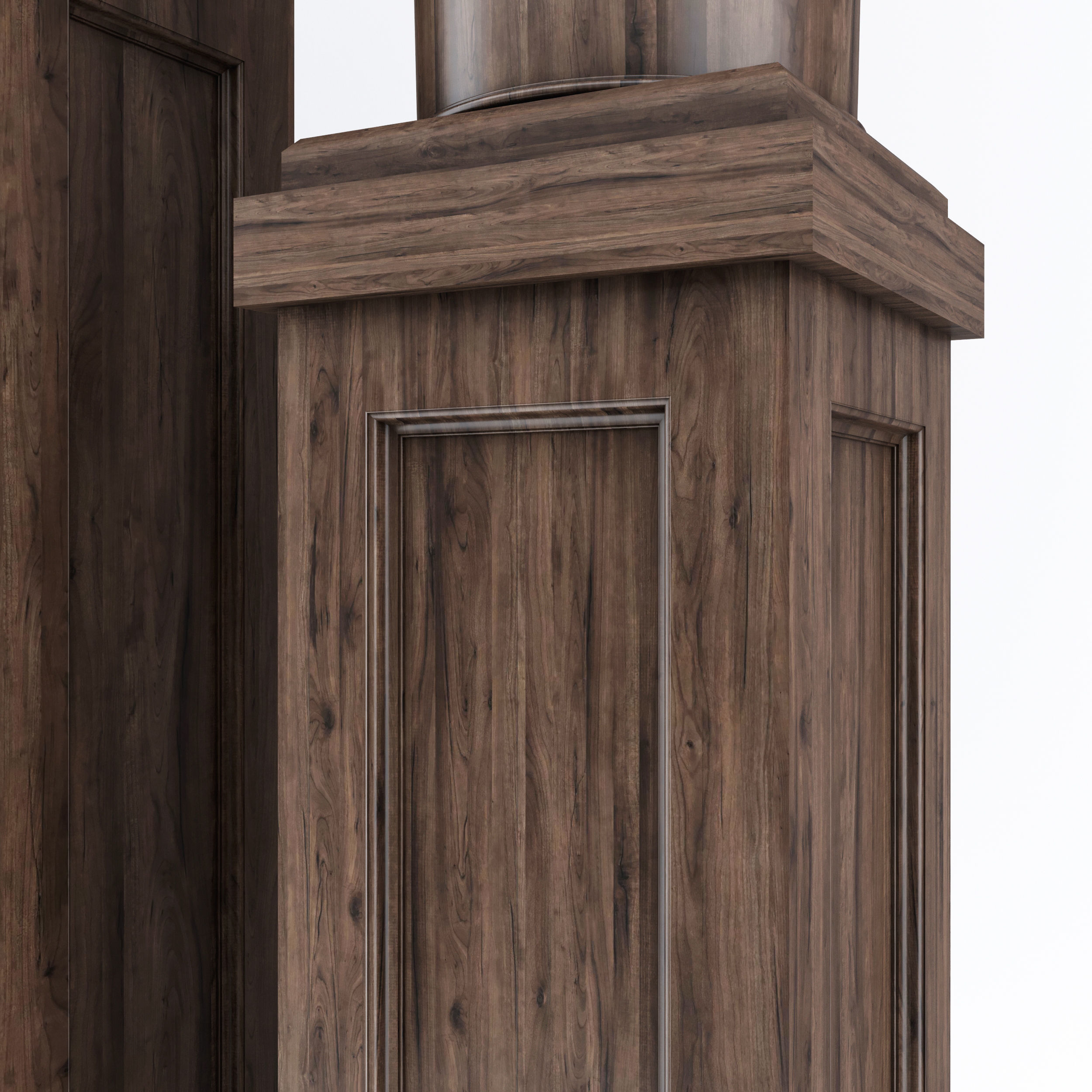 Wooden columns 3D model_1