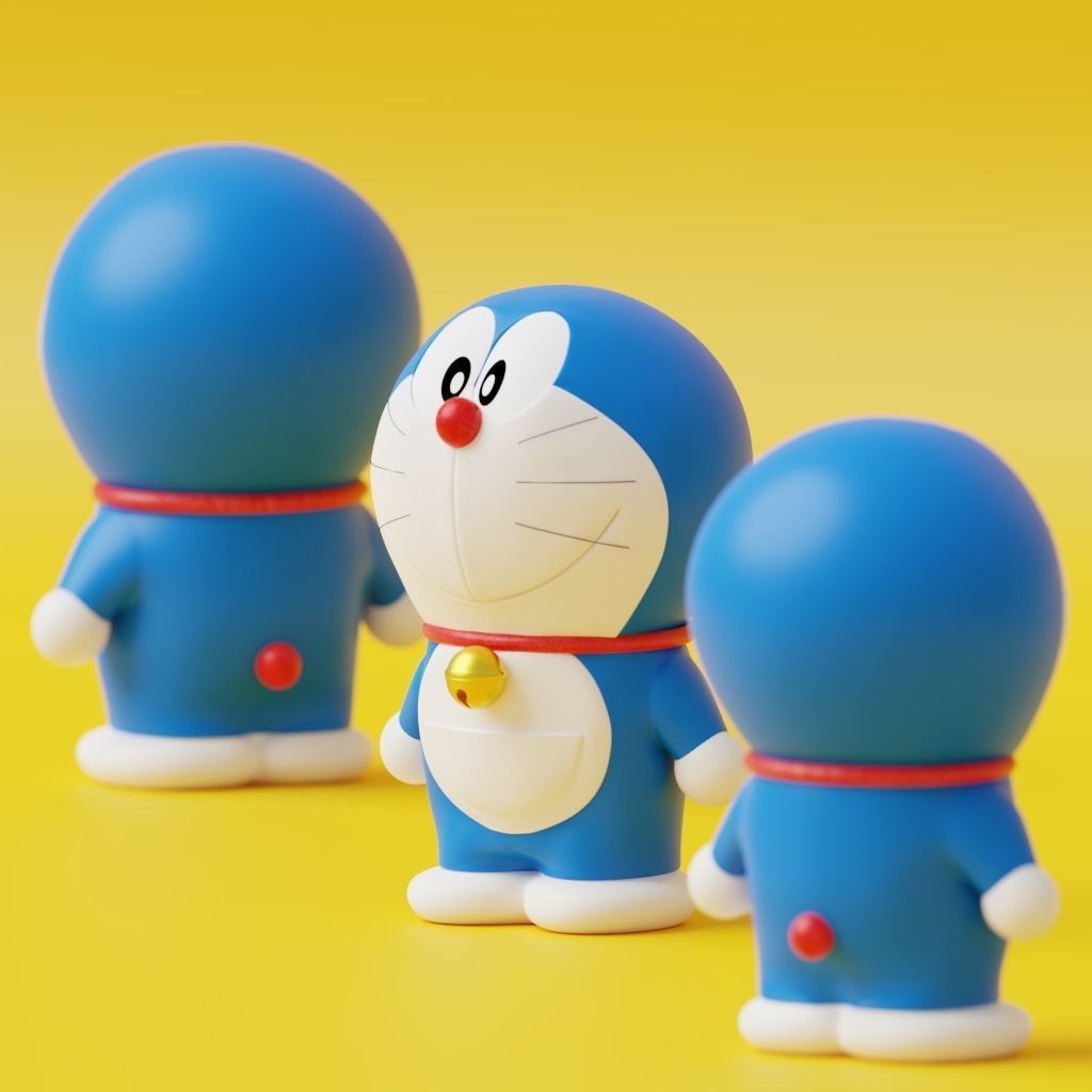 Doraemon figurine Low-poly 3D model_19