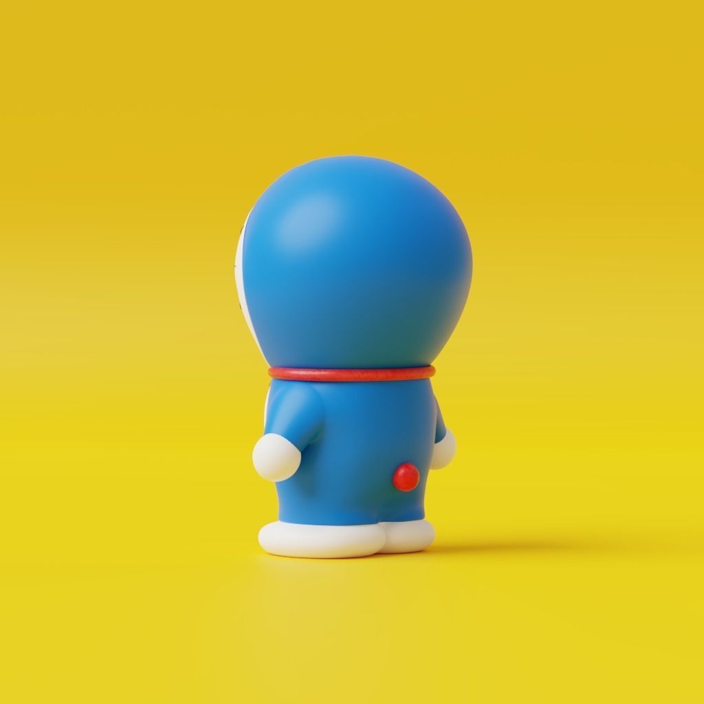 Doraemon figurine Low-poly 3D model_3