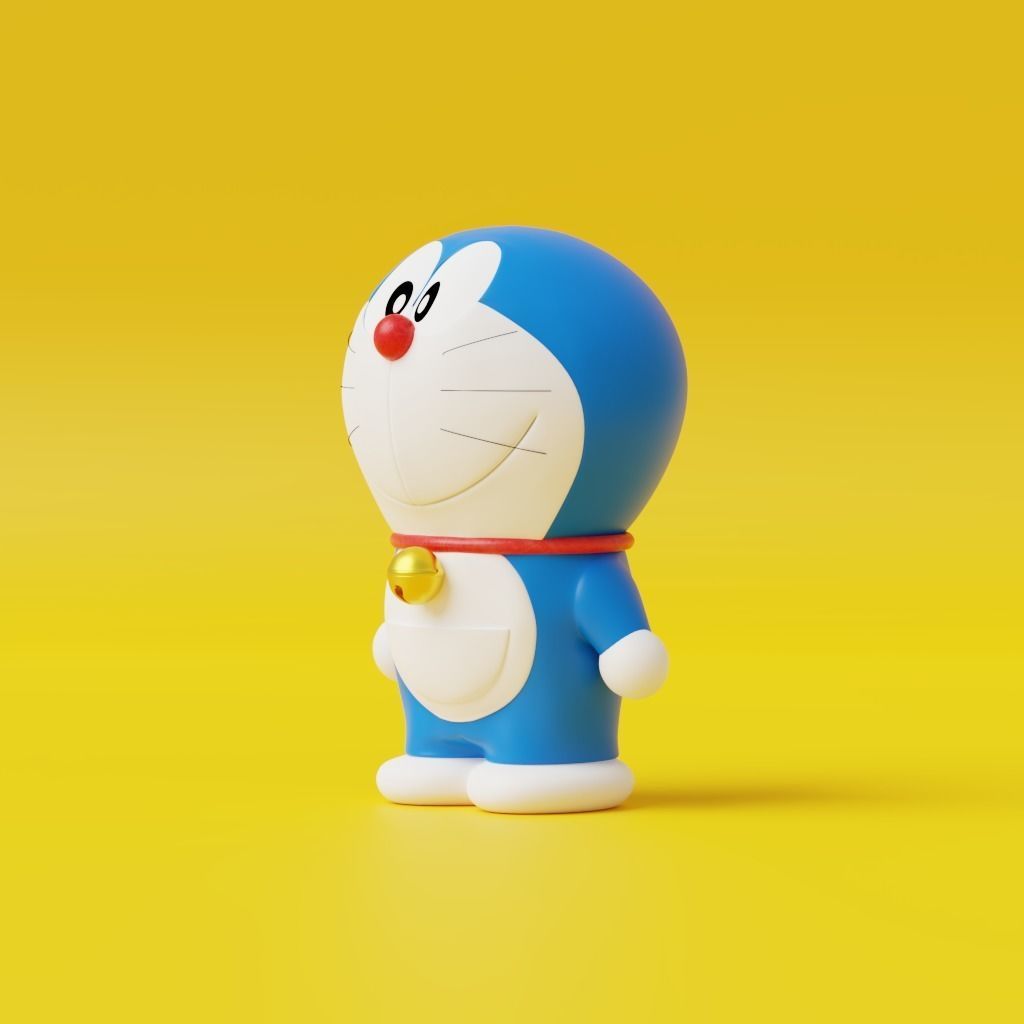 Doraemon figurine Low-poly 3D model_1