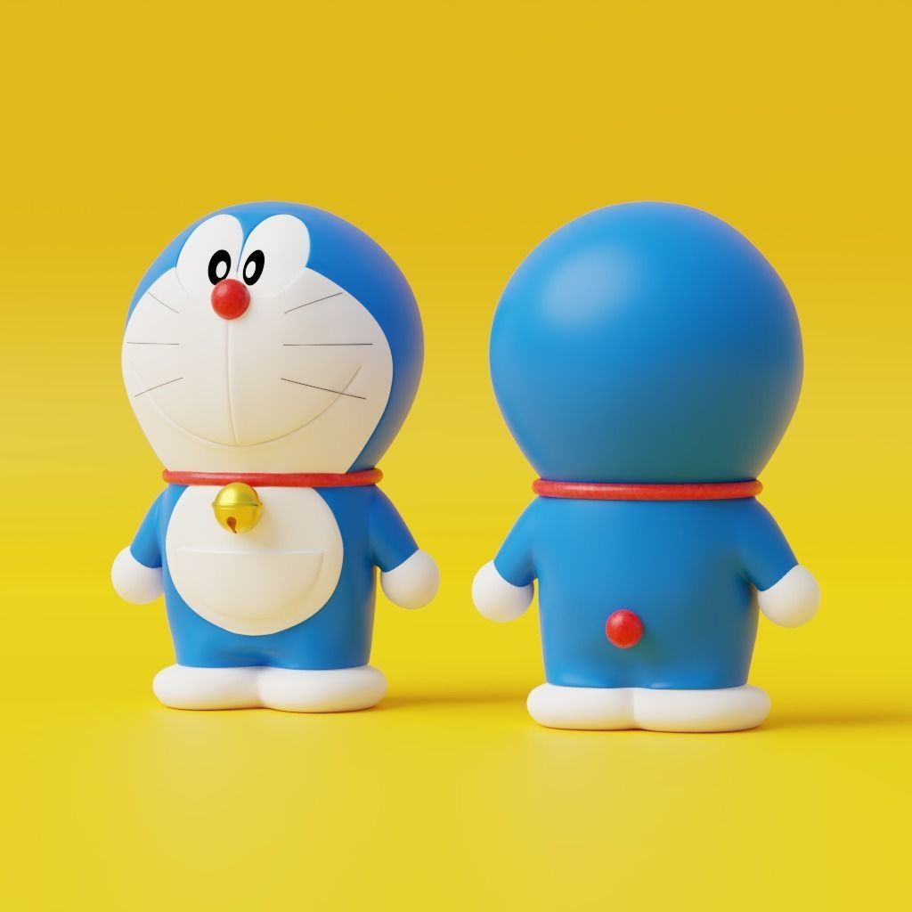 Doraemon figurine Low-poly 3D model_16