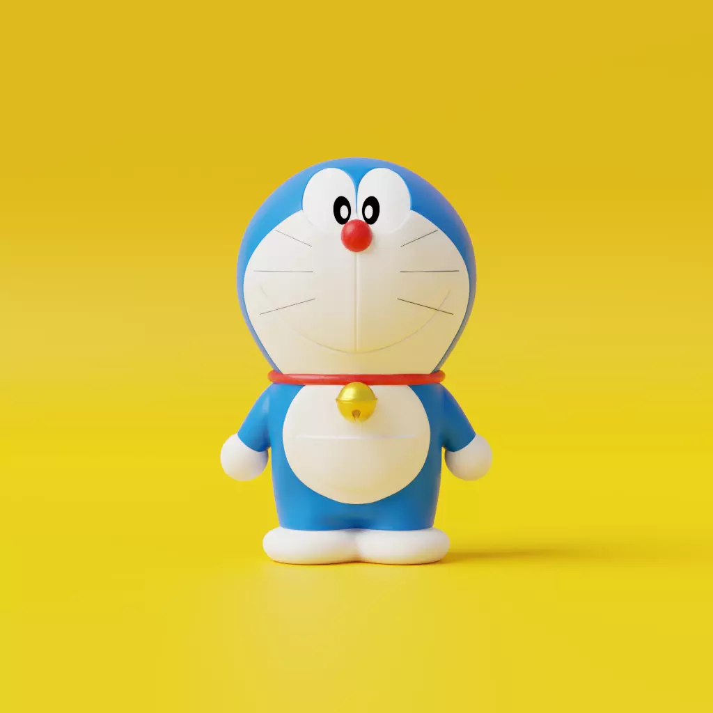 Doraemon figurine Low-poly 3D model_0