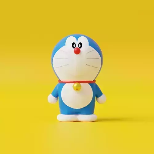 Doraemon figurine Low-poly 3D model