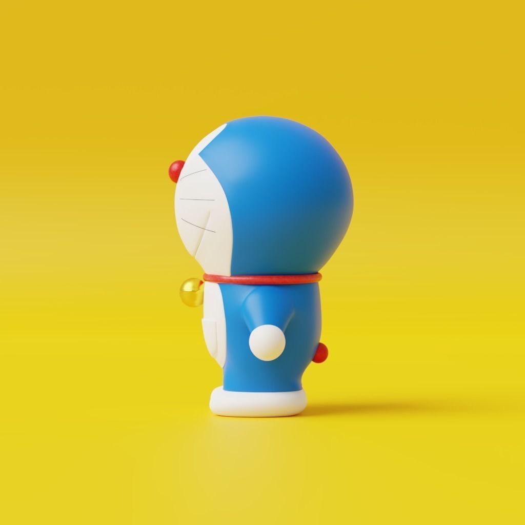 Doraemon figurine Low-poly 3D model_2