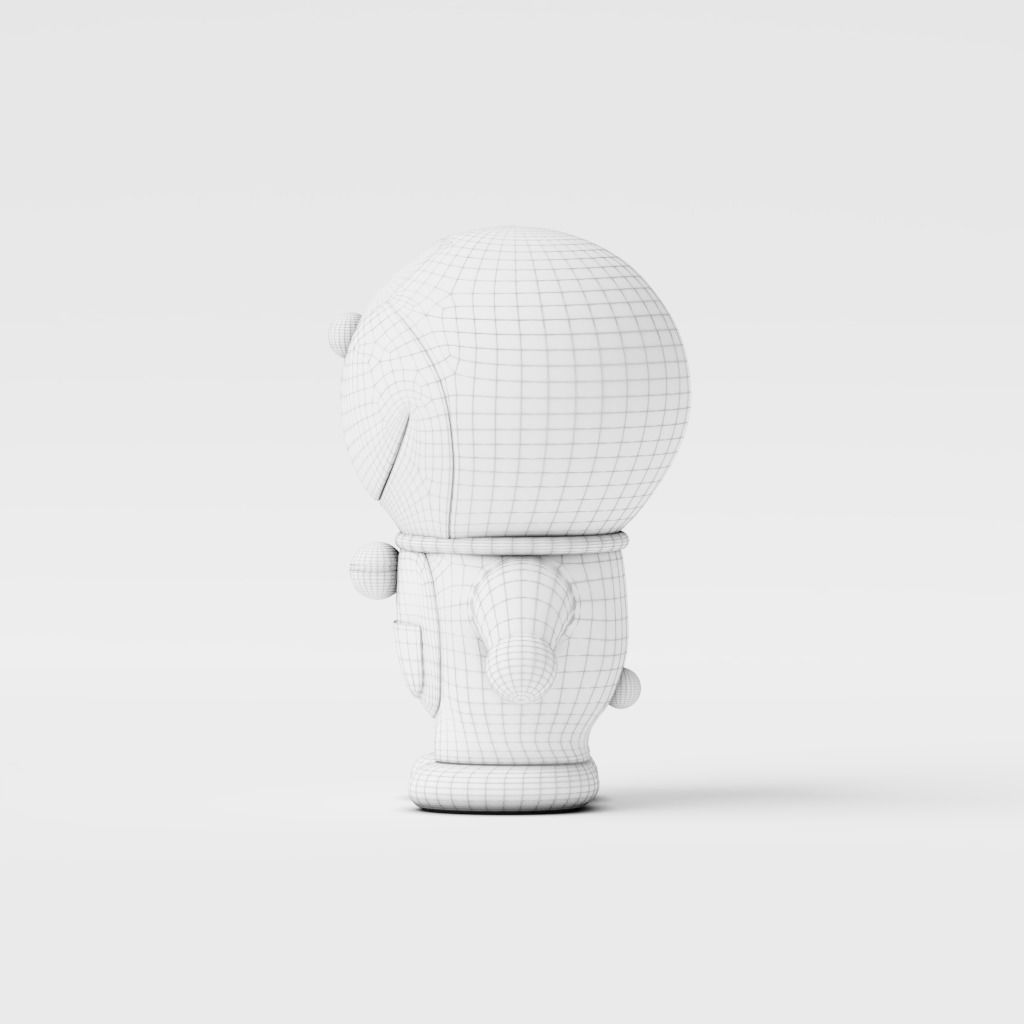 Doraemon figurine Low-poly 3D model_9