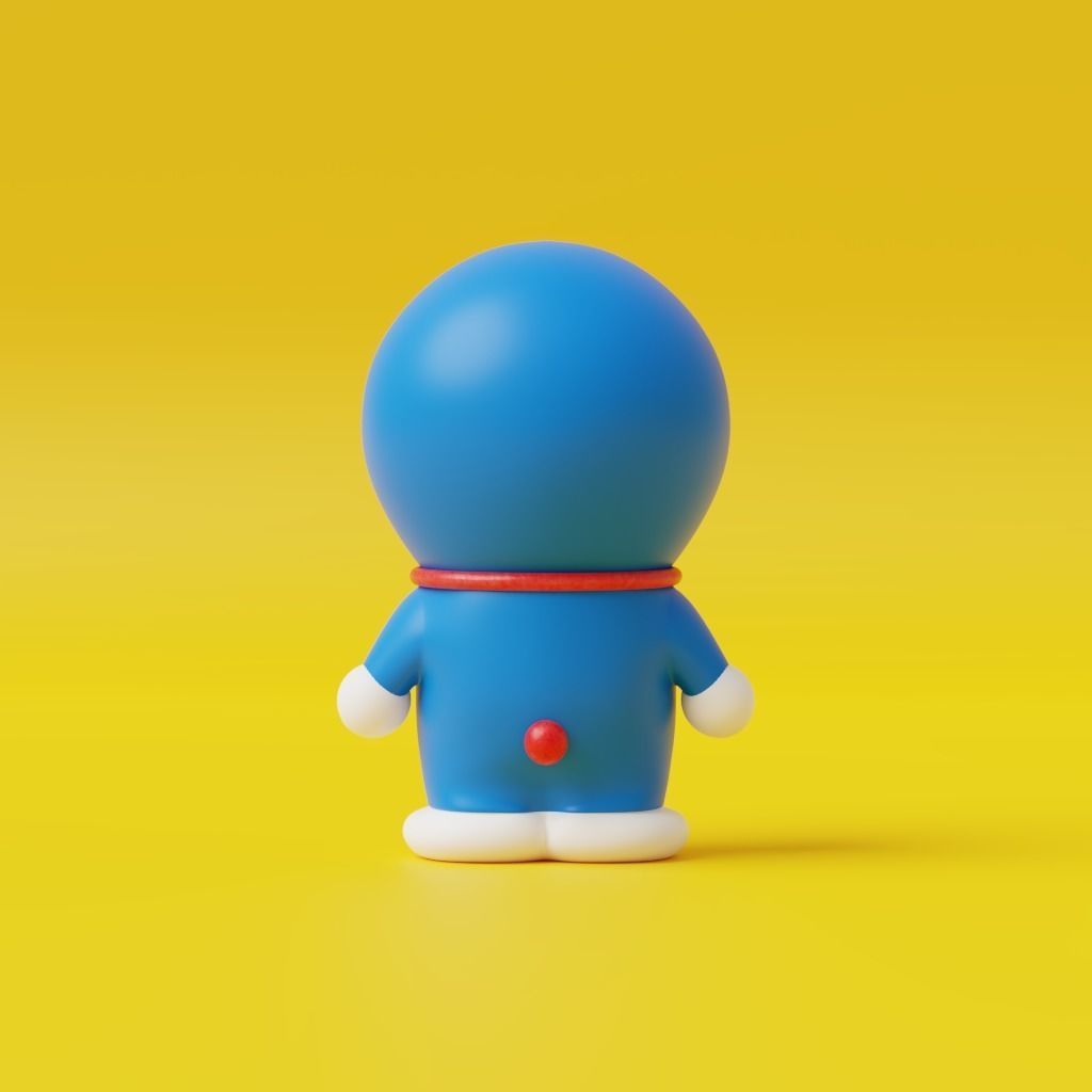 Doraemon figurine Low-poly 3D model_4