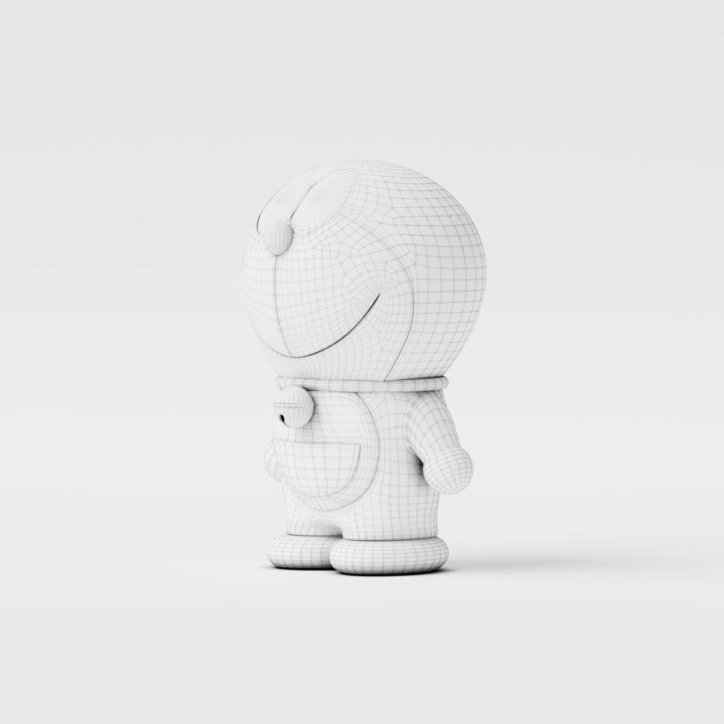 Doraemon figurine Low-poly 3D model_8