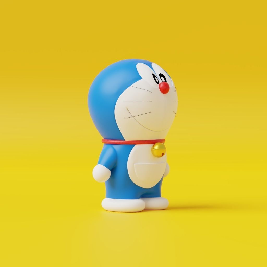 Doraemon figurine Low-poly 3D model_7