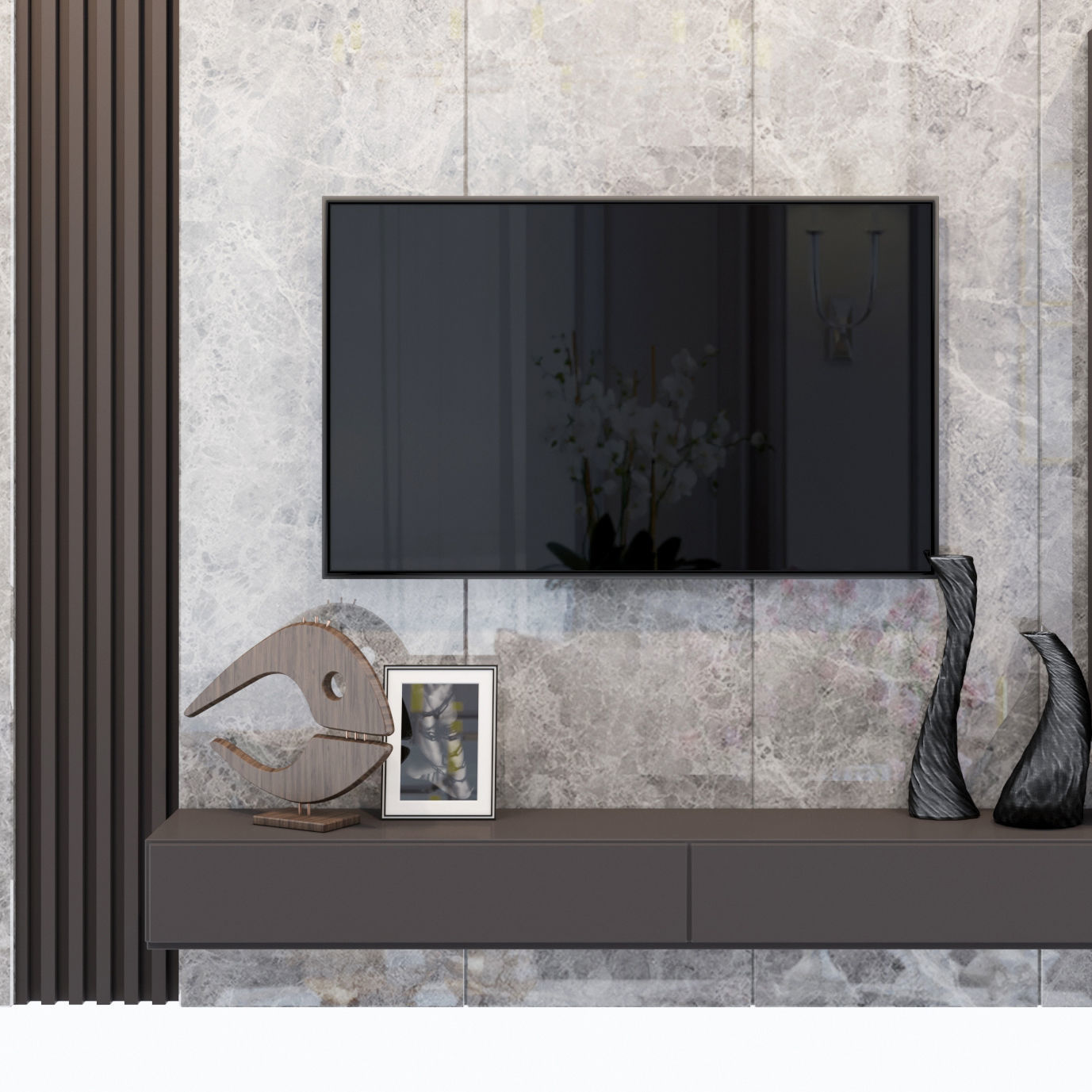 TV Stand 3D model_3