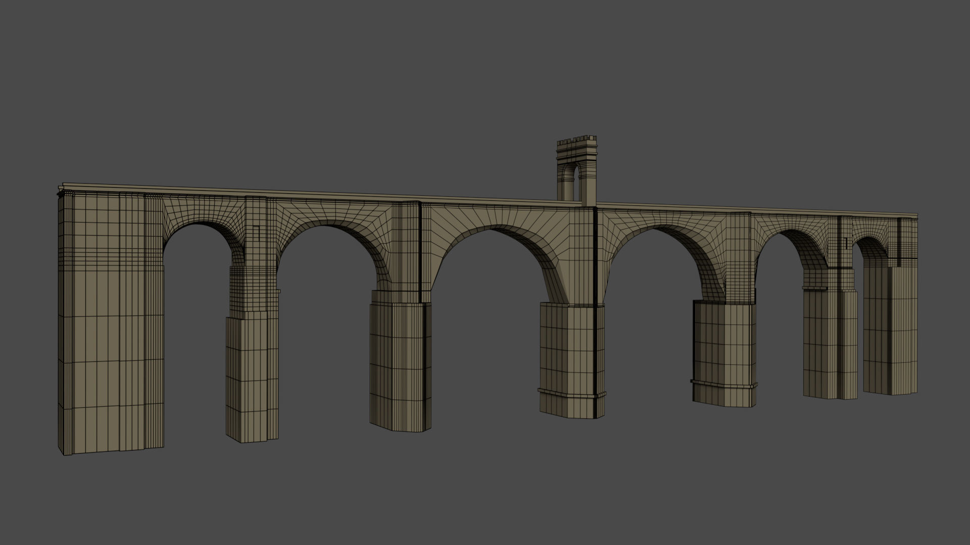 Roman Stone Bridge 3D model_7
