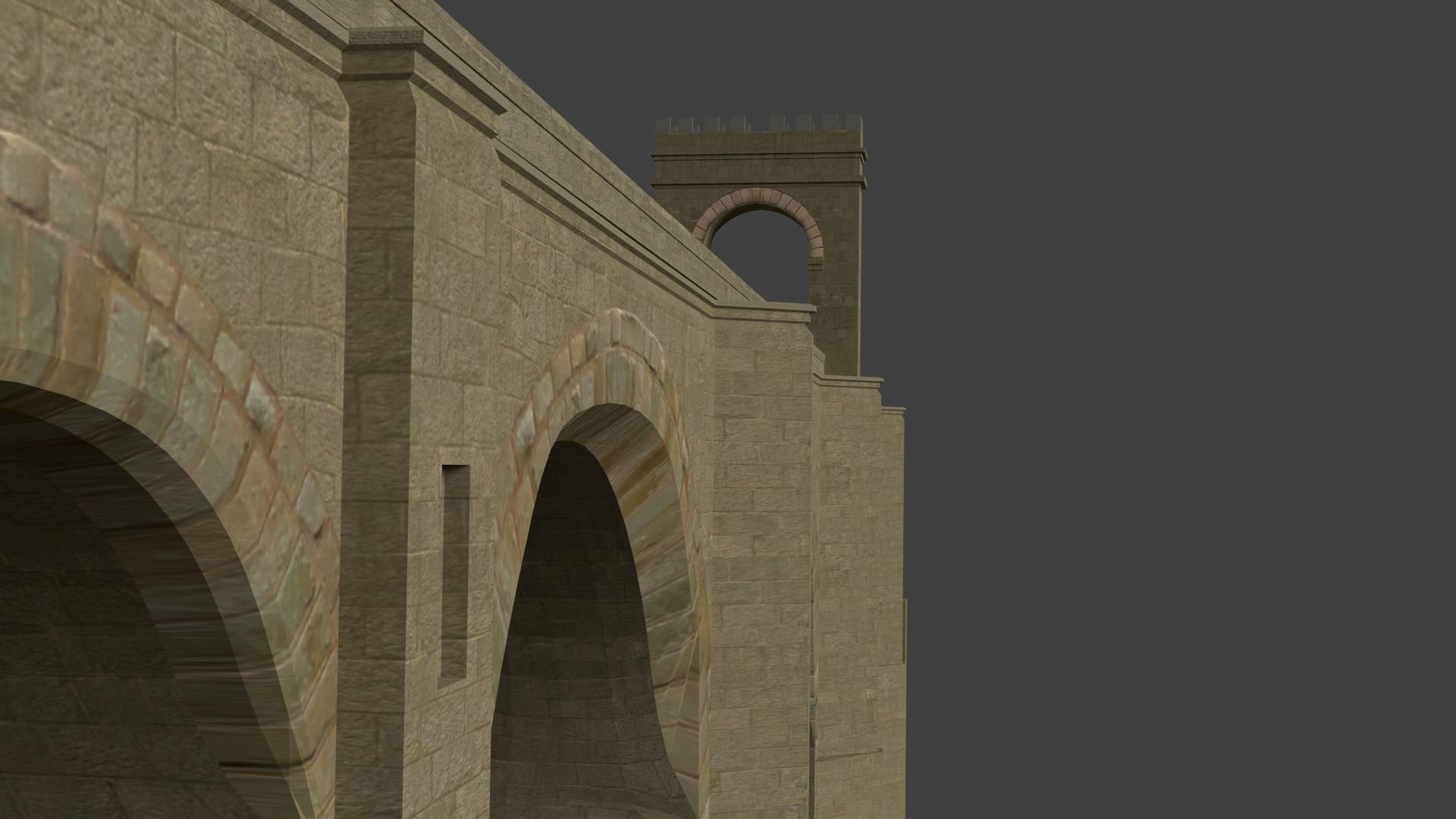 Roman Stone Bridge 3D model_3