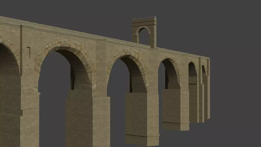Roman Stone Bridge 3D model_0