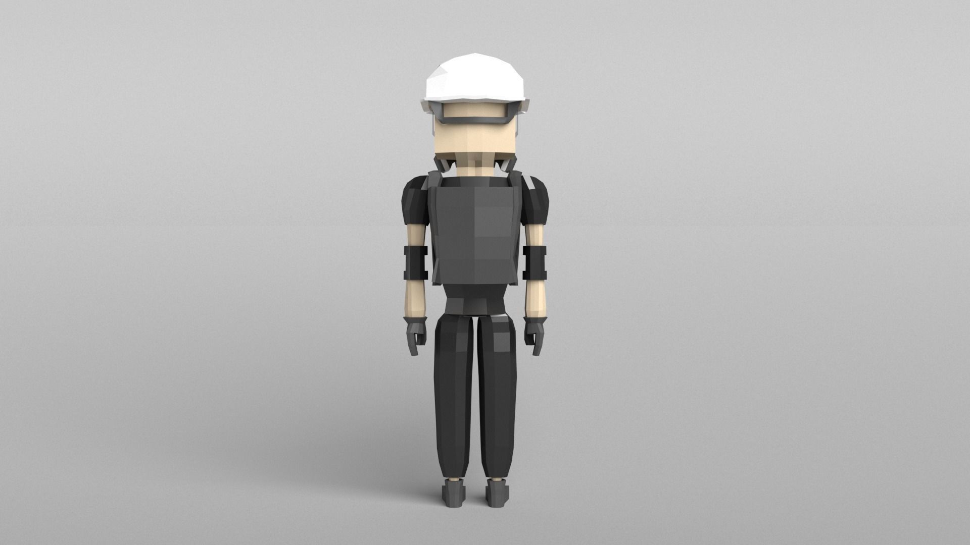 Low Poly Protestor Type 6 Low-poly 3D model_5