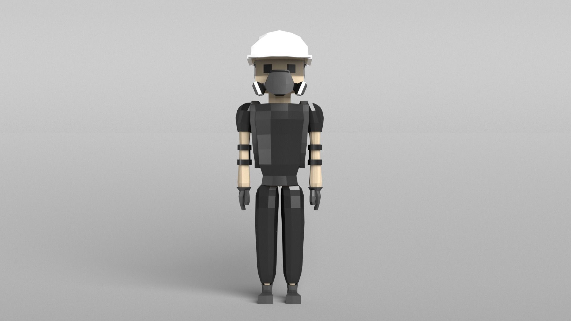 Low Poly Protestor Type 6 Low-poly 3D model_4
